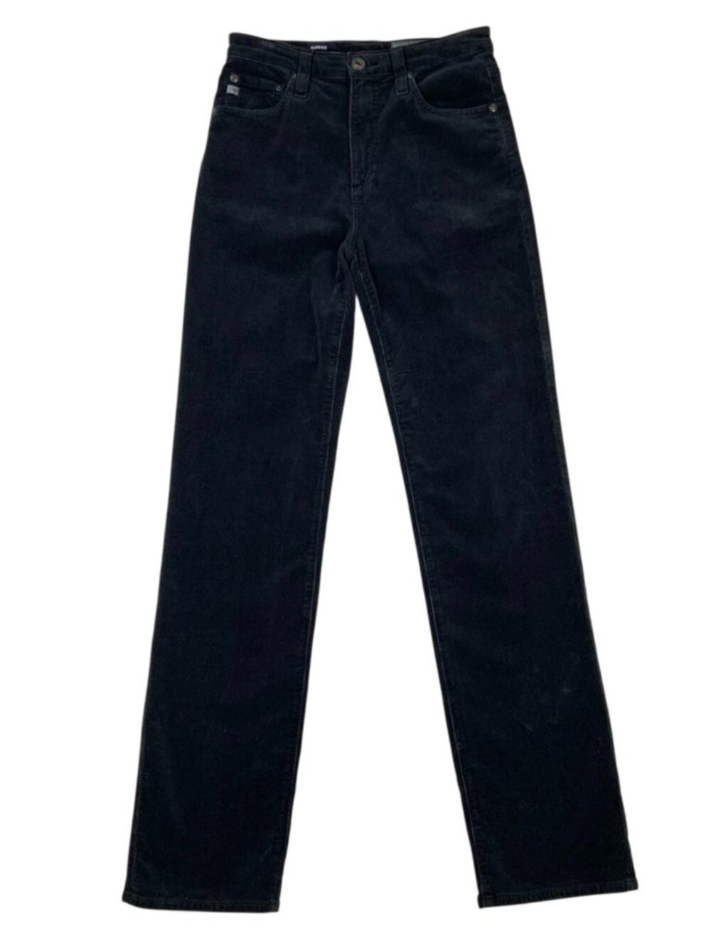 AG Adriano Goldschmied Alexxis High Rise Vintage Straight Corduroy Jean 26 Black - Picture 1 of 13